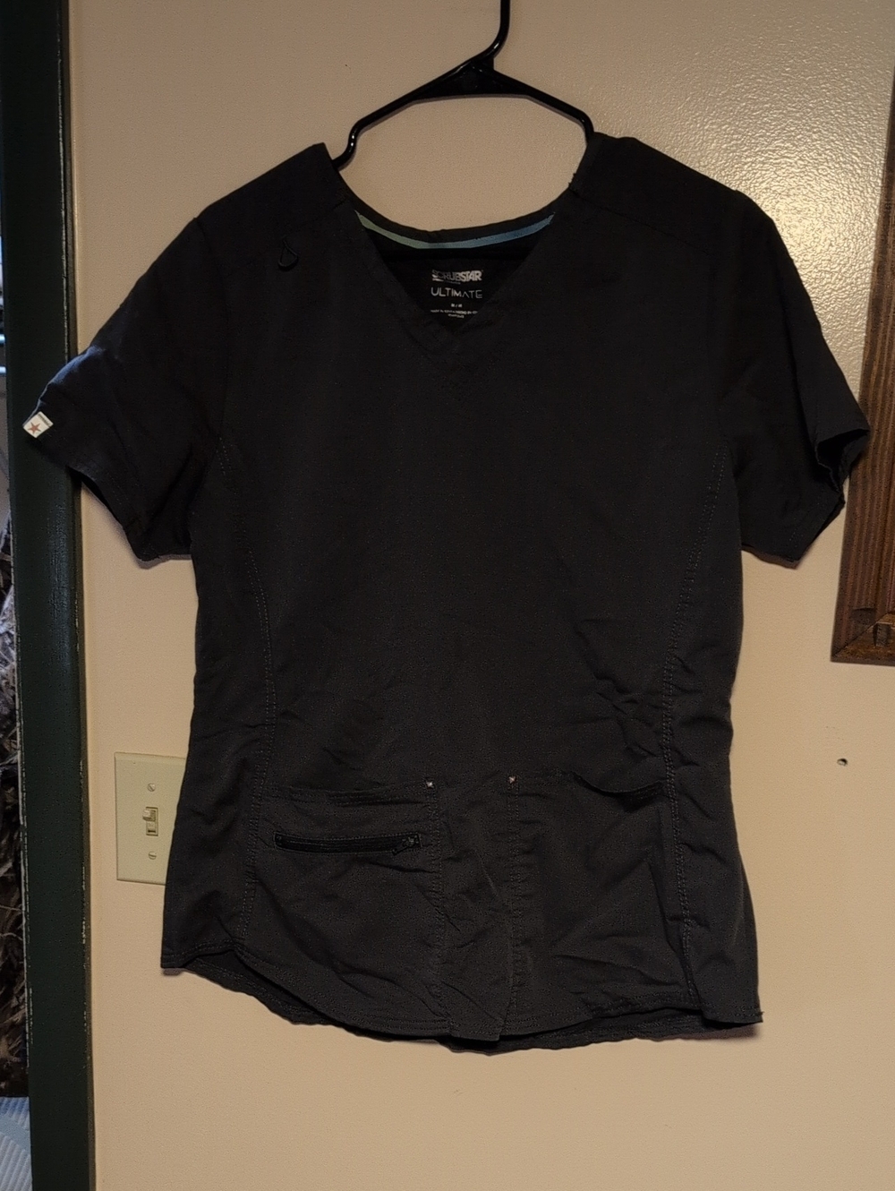 Scrubstar Dark Grey V-Neck Women's Short Sleeve Scrub Top